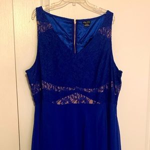Sexy Long Lace Cobalt Blue City Chic Dress